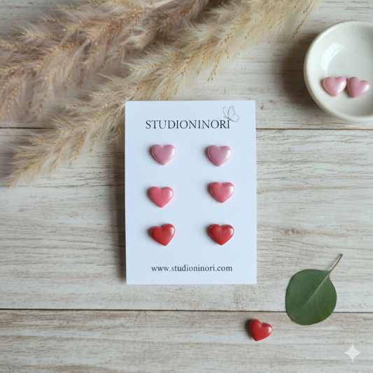 Mini Heart Stud Pack Earrings