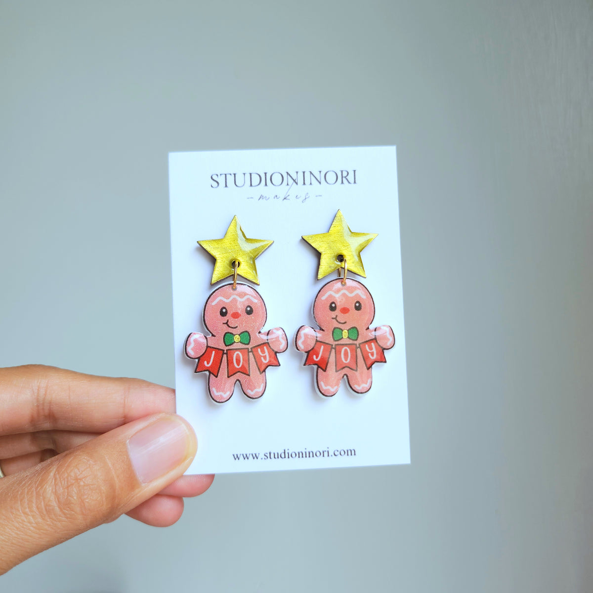 Gingerbread Men Joy Earrings