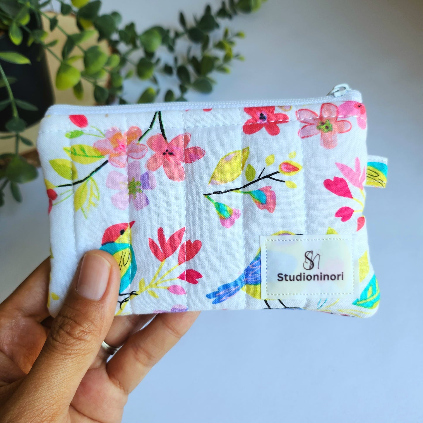 Quilted Floral Coin Pouch