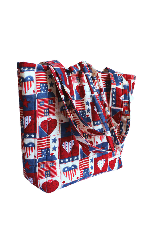 Patriotic Quilted Tote Bag