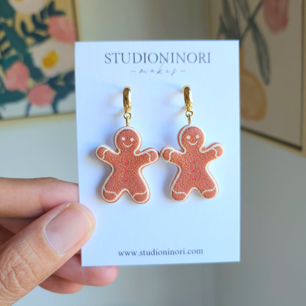 Gingerbread Man Earrings