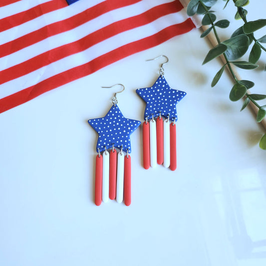 Patriotic Star Dangle Earring