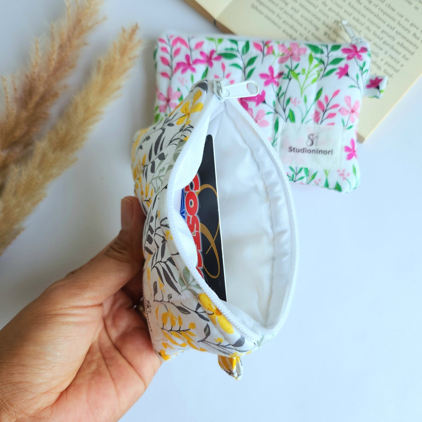 Quilted Floral Coin Pouch
