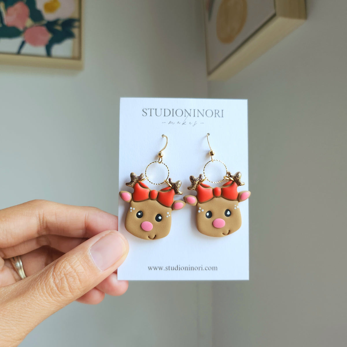 Cute Reindeer Dangle Earrings