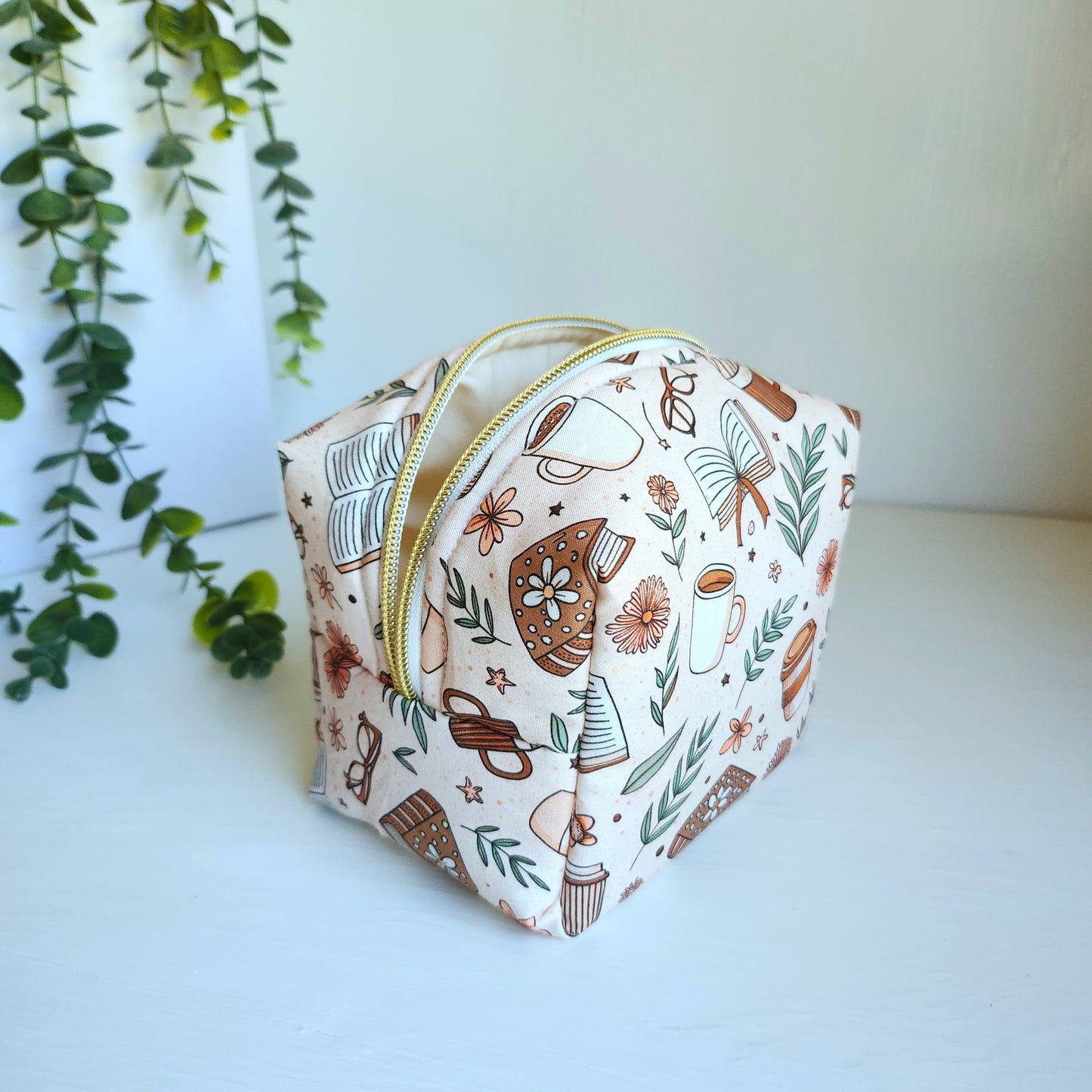 Coffee and Book Cosmetic Bag (Small)