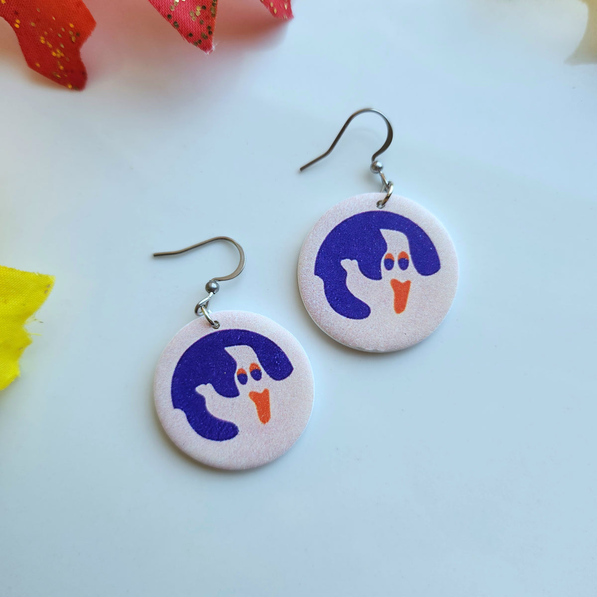 Halloween Sugar Cookie Dangle Earring (Ghost)
