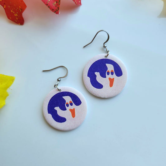 Halloween Sugar Cookie Dangle Earring (Ghost)