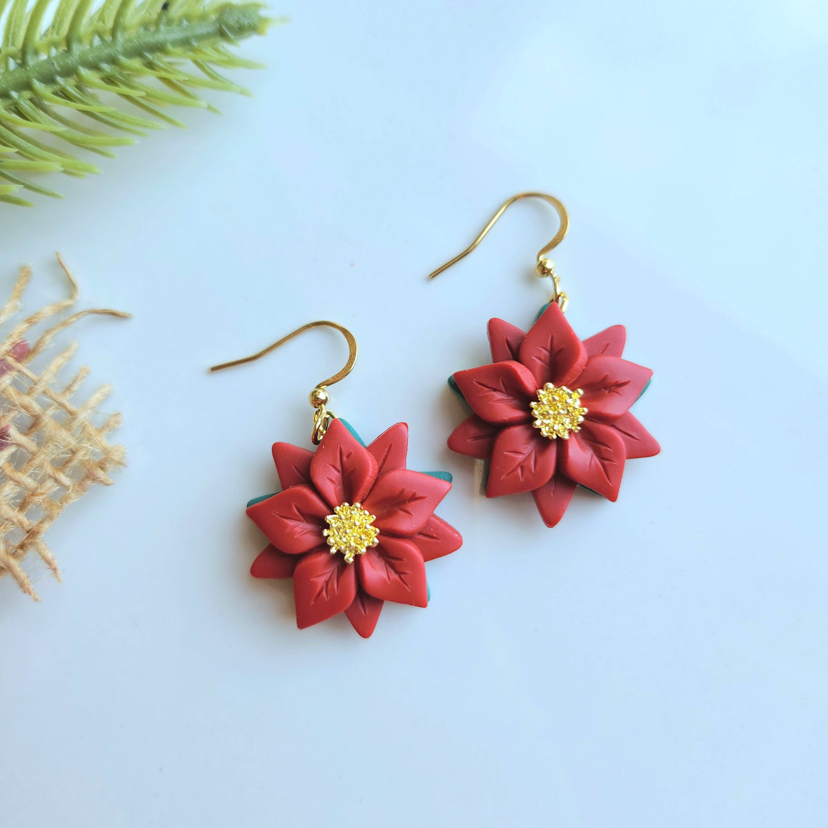 Poinsettia Dangle Earring