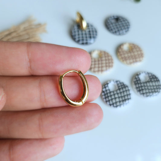 Oval Hoop Huggie Earring