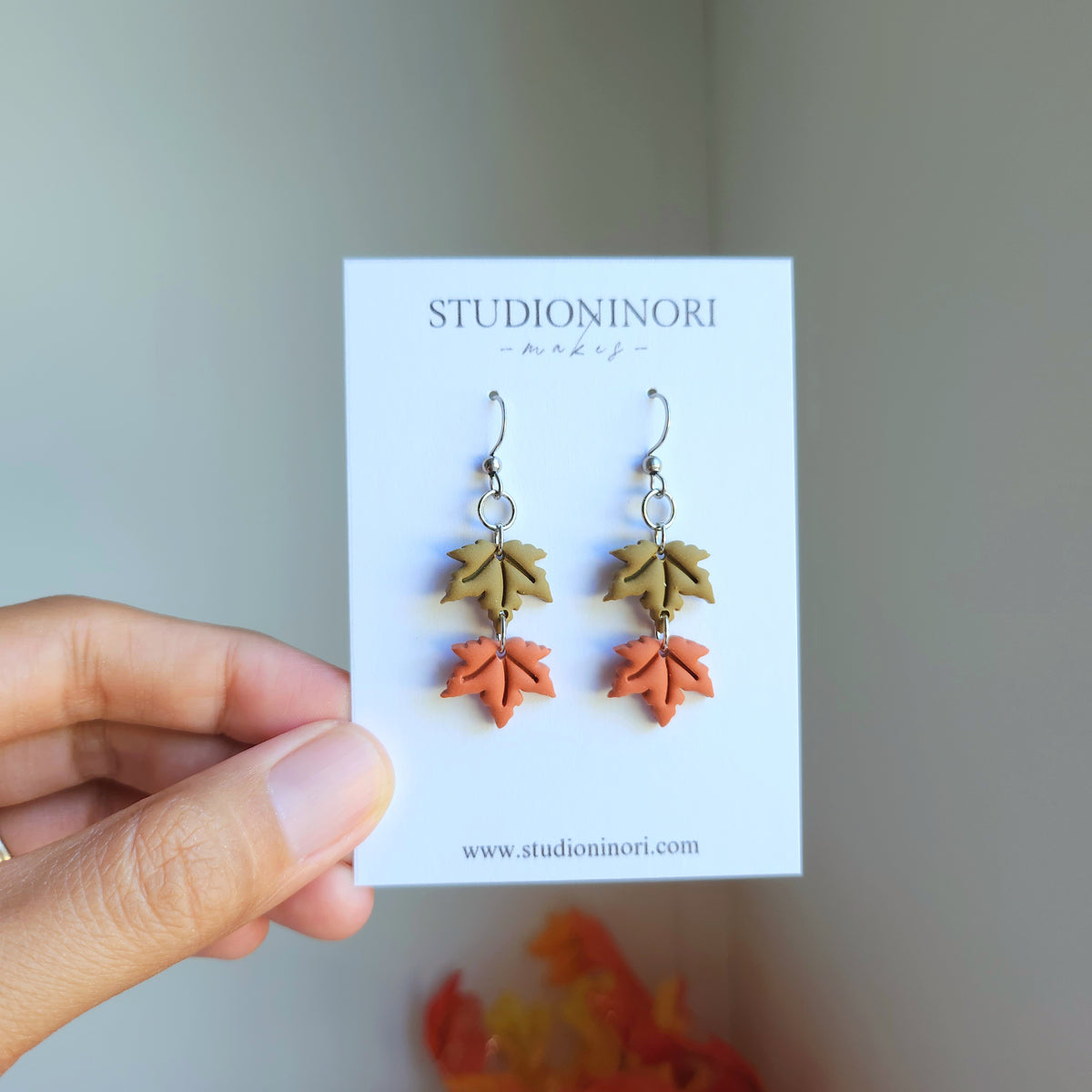 Small Maple Leaf Dangle Earrings #2