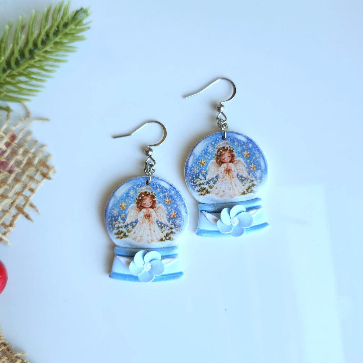 Angel Snow Globe Earrings