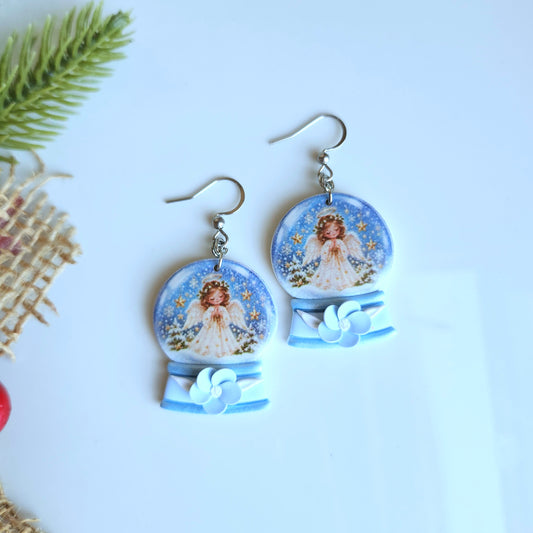 Angel Snow Globe Earrings