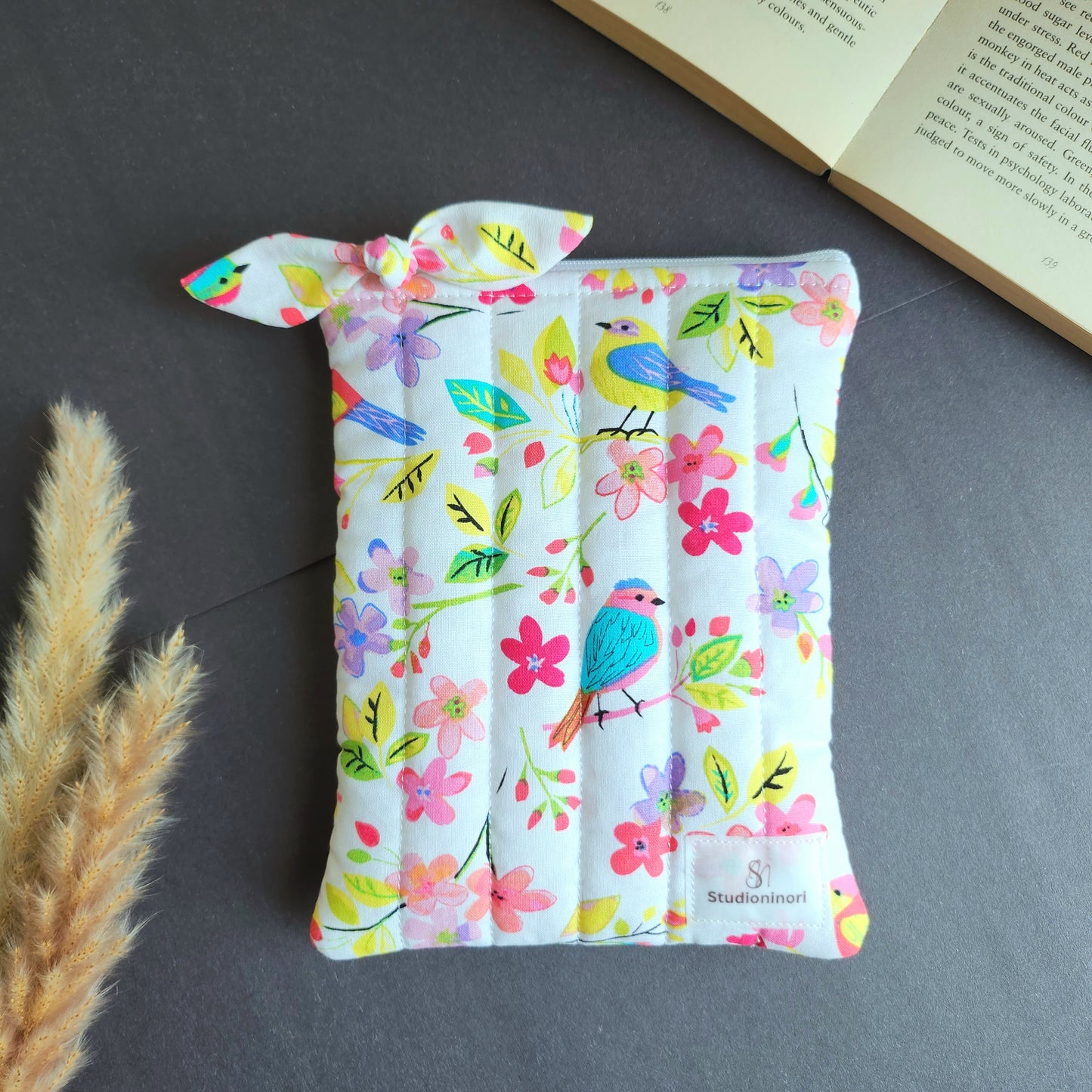 Quilted Flower and Bird Kindle Sleeve