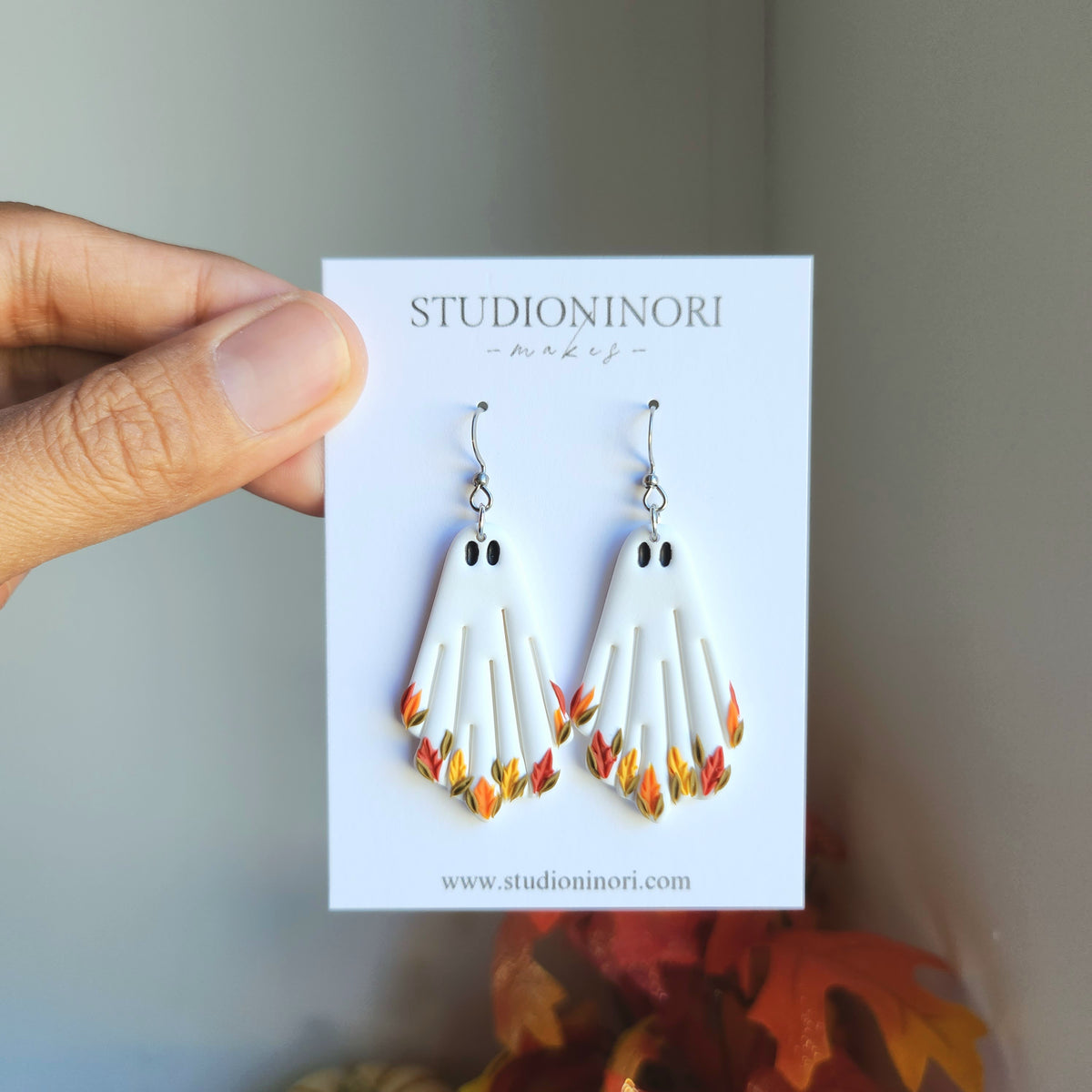 Fall Leaves Ghost Earrings