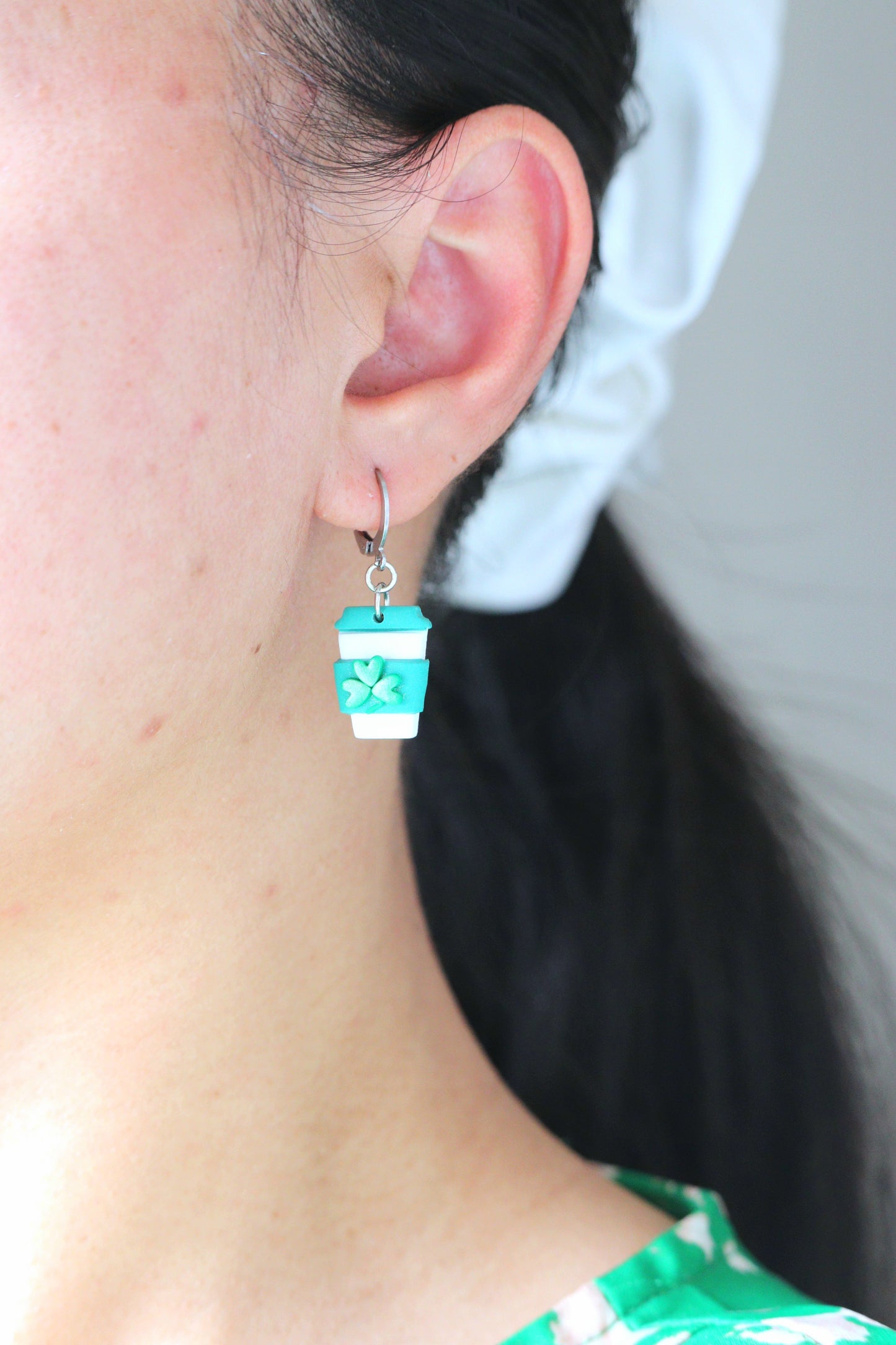 St. Patricks Coffee Cup Earring