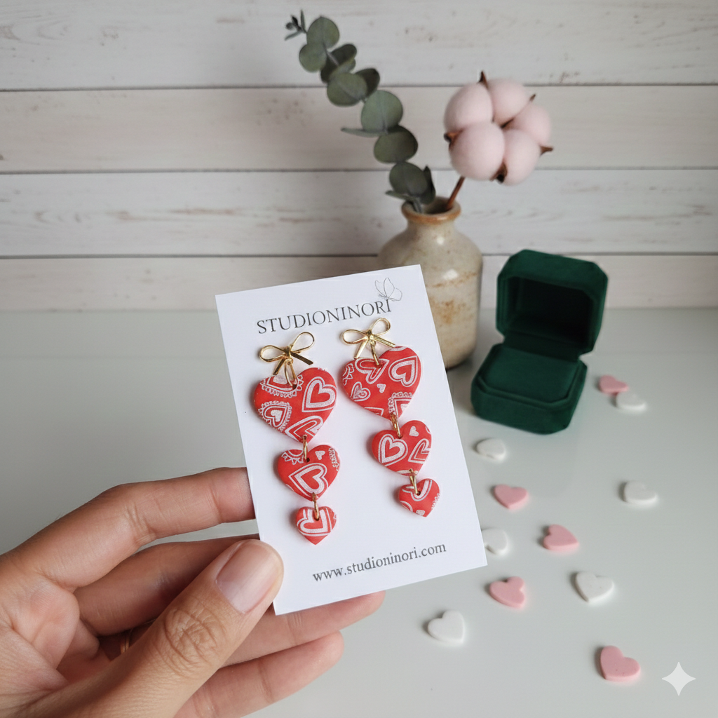Trio Hearts Earring