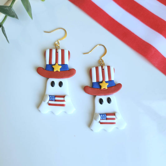 4th of July Ghost Earring