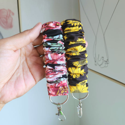 Flower Scrunchy Wristlet Keychain