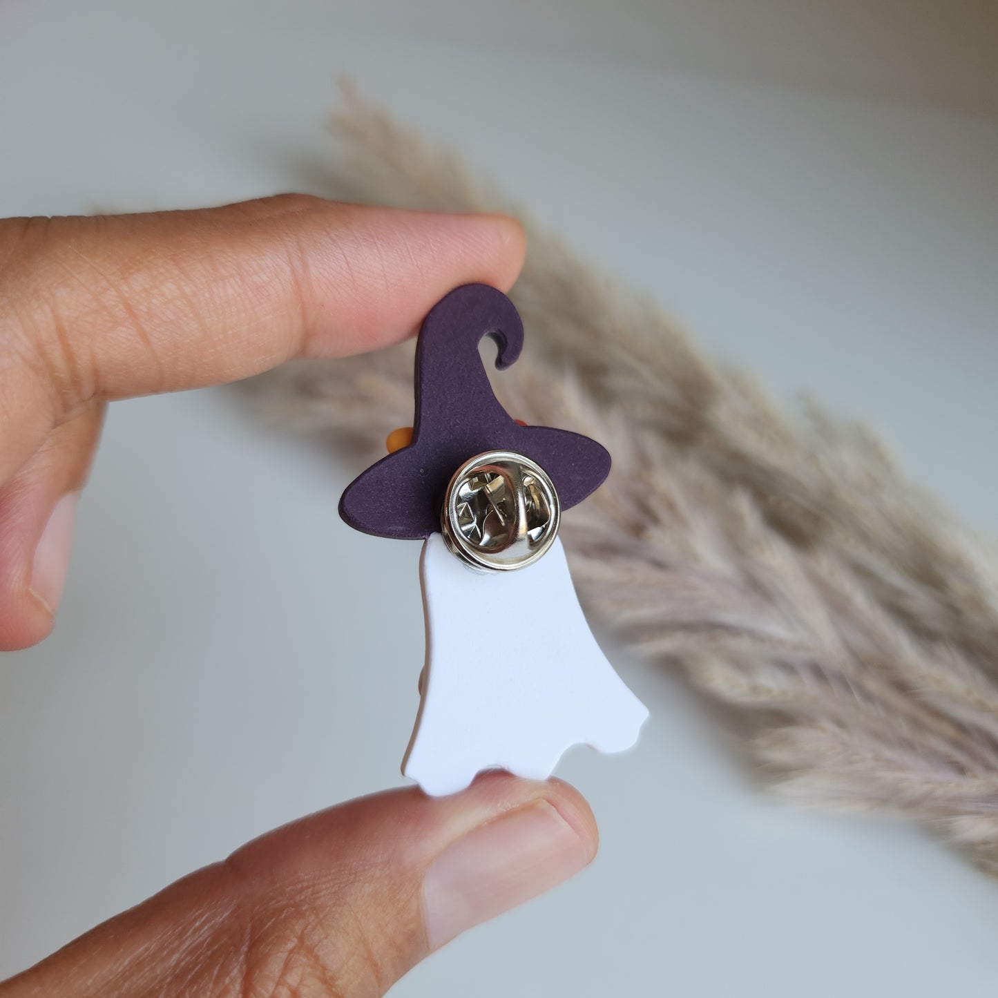 Floral Ghost Witch Pin