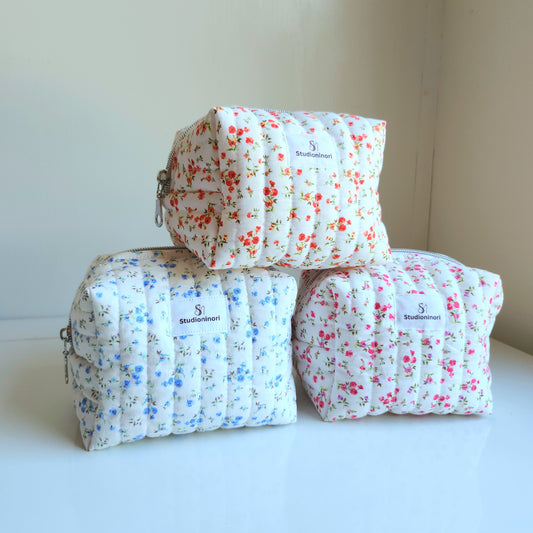 Floral Boxy Cosmetic Bag