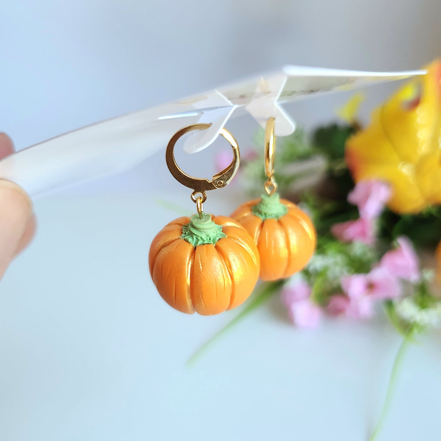 Pumpkin Hoop Earring