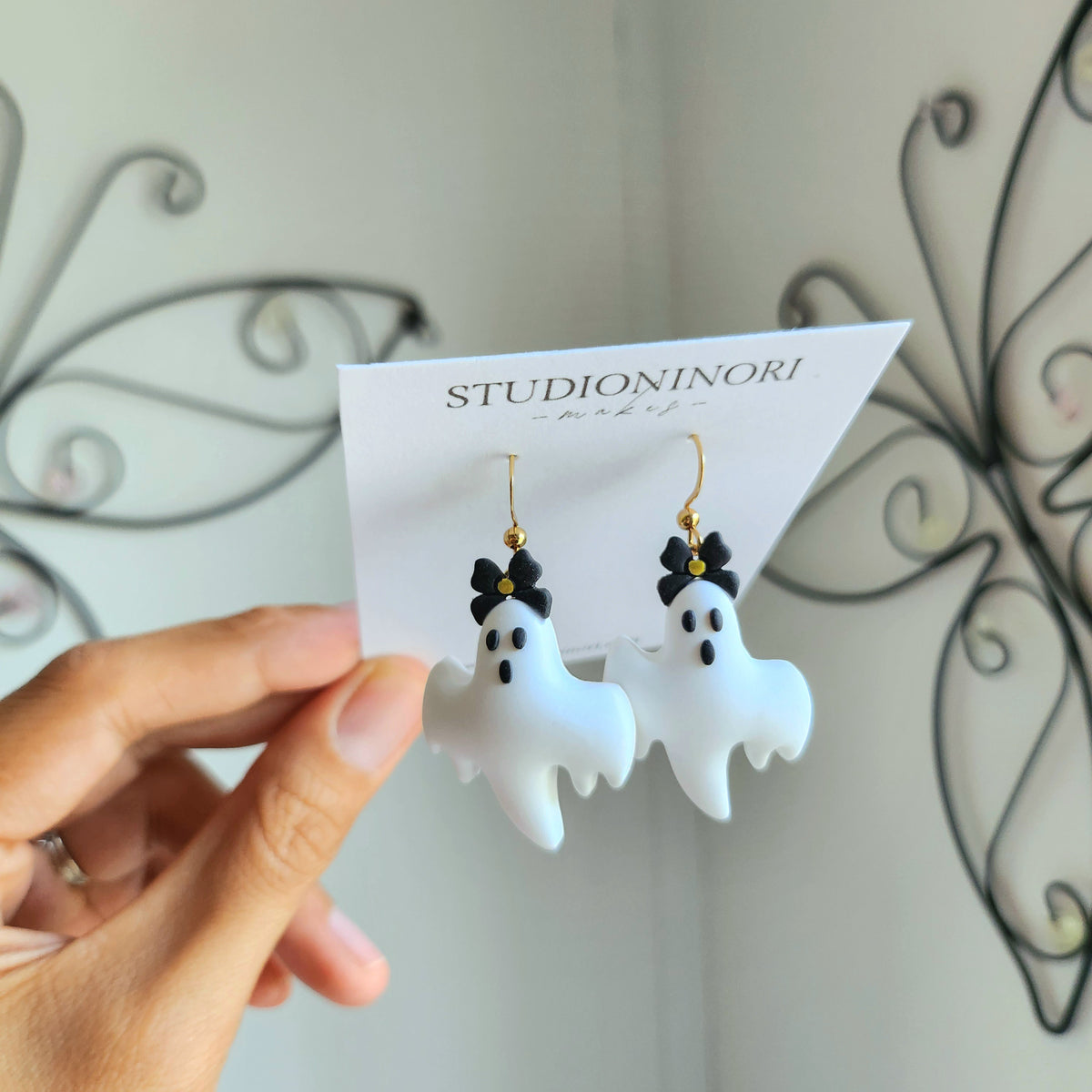 Cute Puffy Ghost Earrings