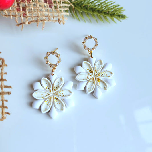 Elegant Glittery Snowflake Earrings ( Multi Style )