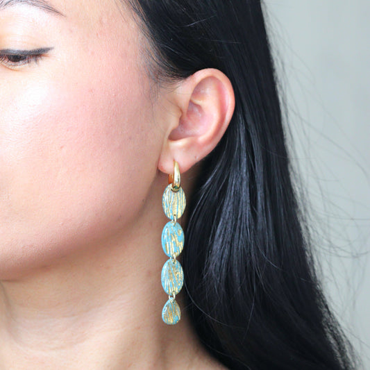 Tiered Turquoise Dangle Earring ( Two Wear )