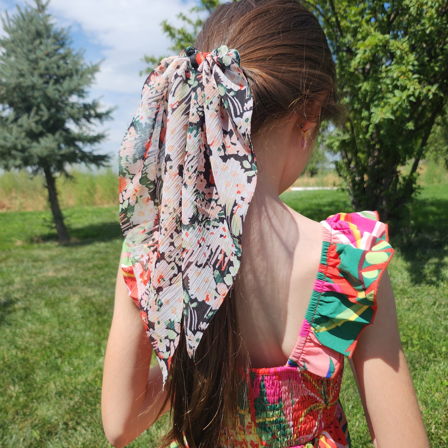 Floral Scraf Scrunchie