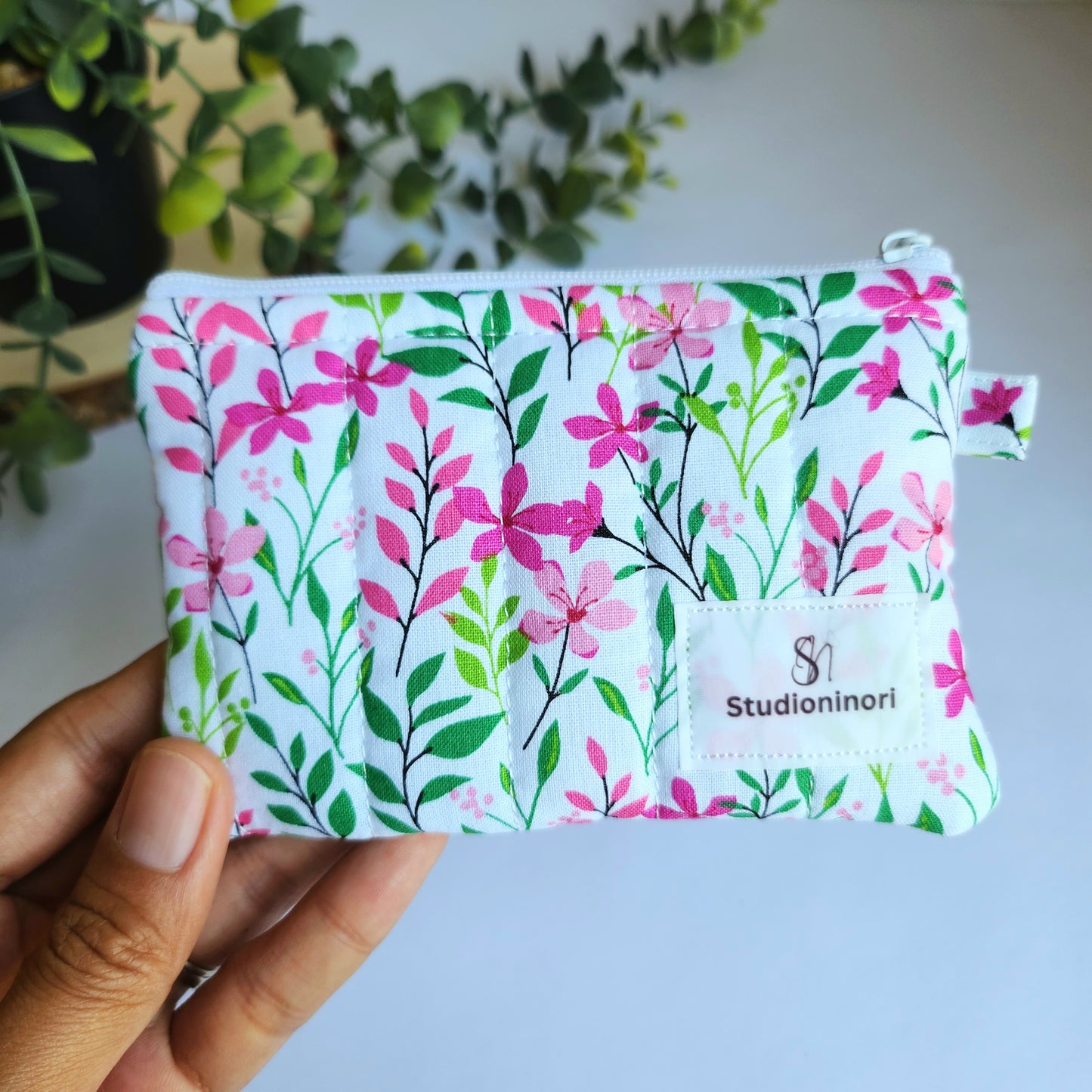 Quilted Floral Coin Pouch