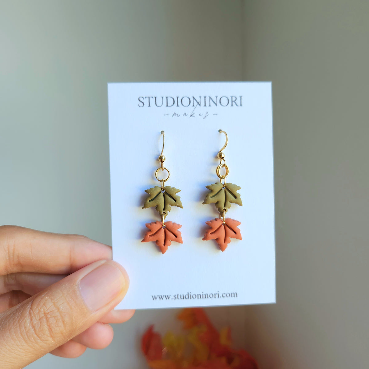 Small Maple Leaf Dangle Earrings #2