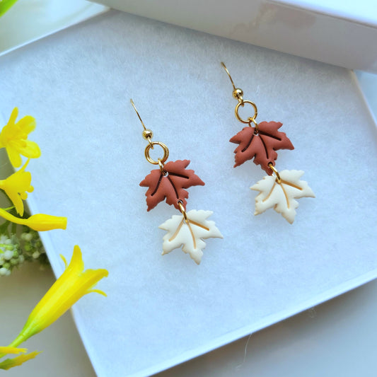 Small Maple Leaf Dangle Earrings