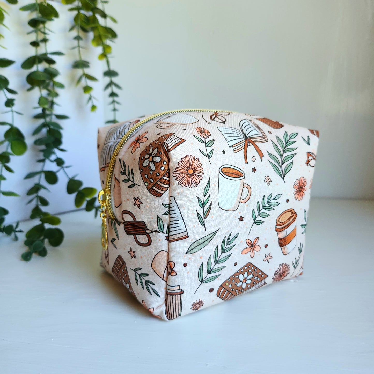 Coffee and Book Cosmetic Bag (Small)