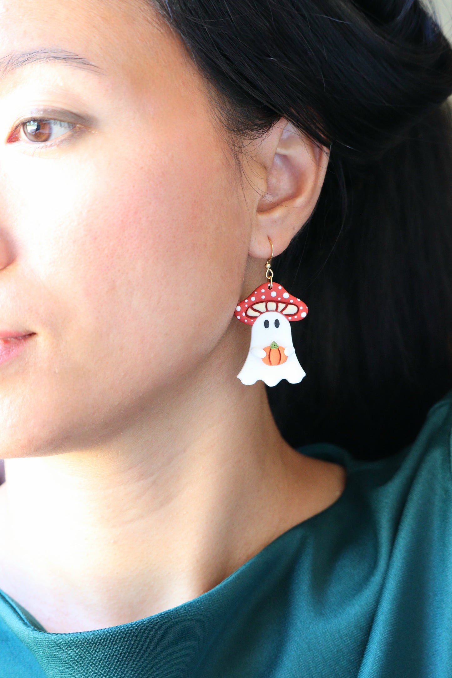 Halloween Ghost Mushroom Hat Earring