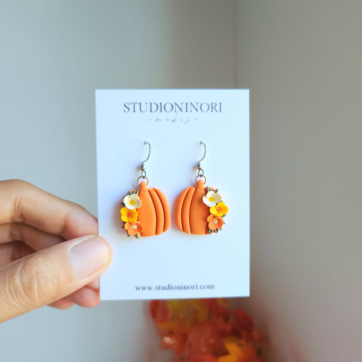 Floral Pumpkin Earrings