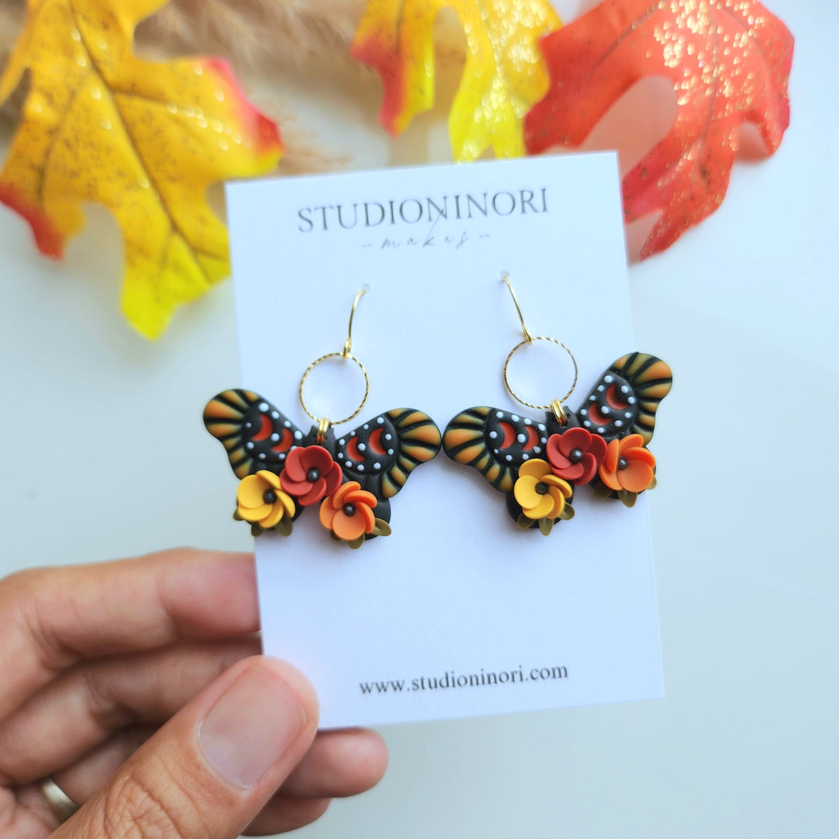 Autumn Butterfly Dangle Earring