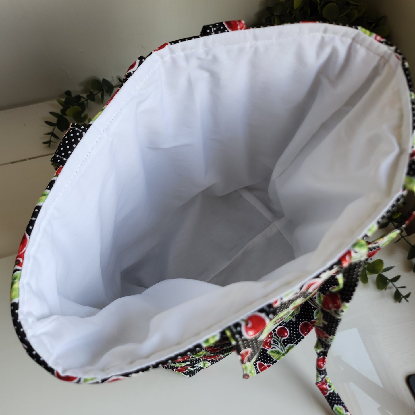 Quilted Cherry Tote Bag
