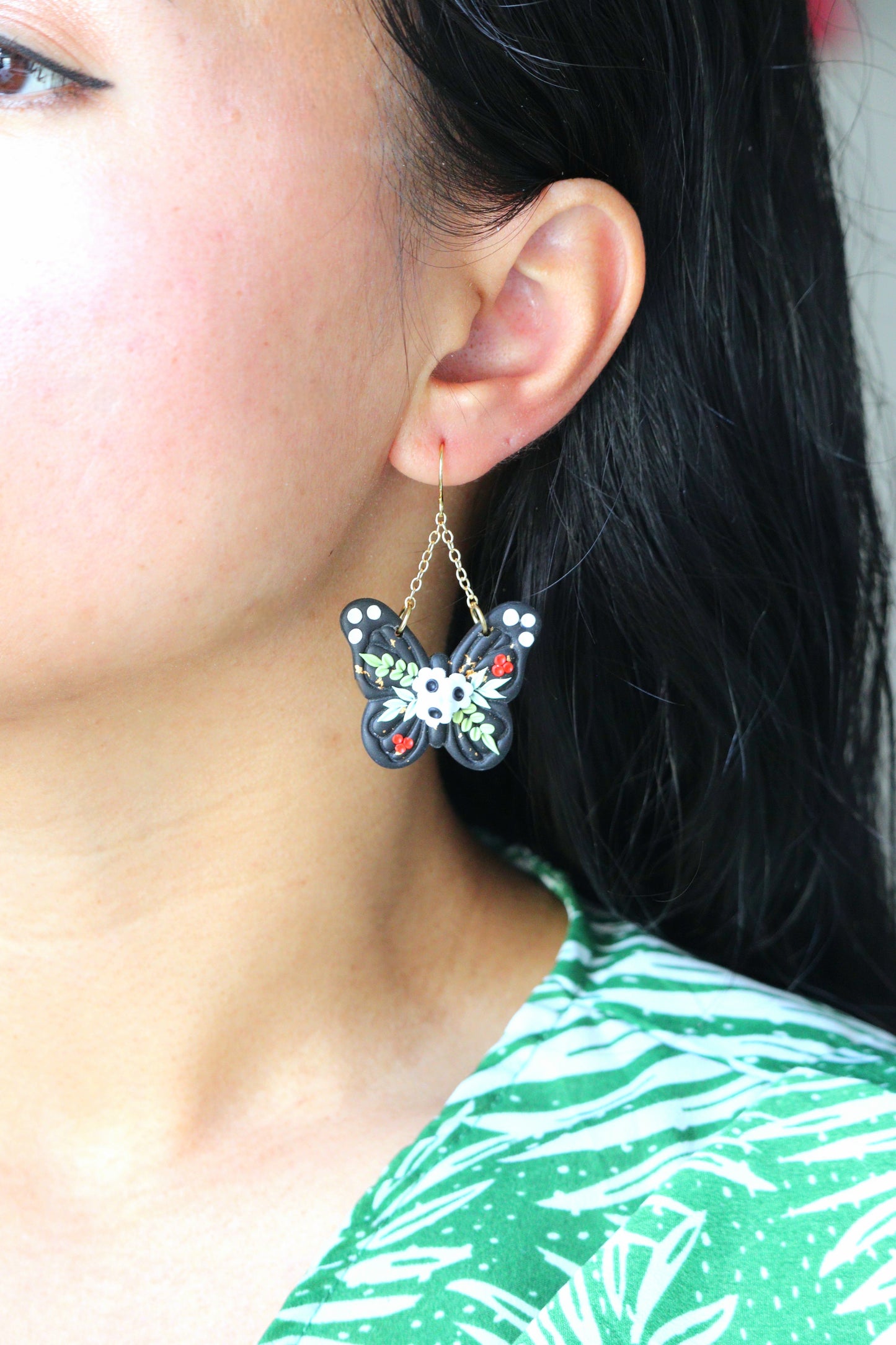 Black Floral Butterfly