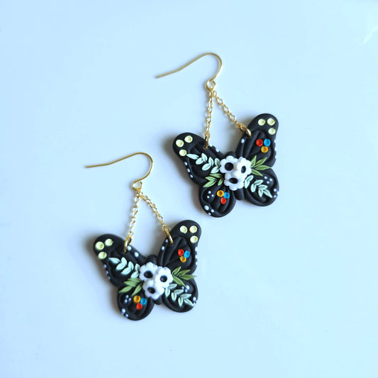 Black Floral Butterfly