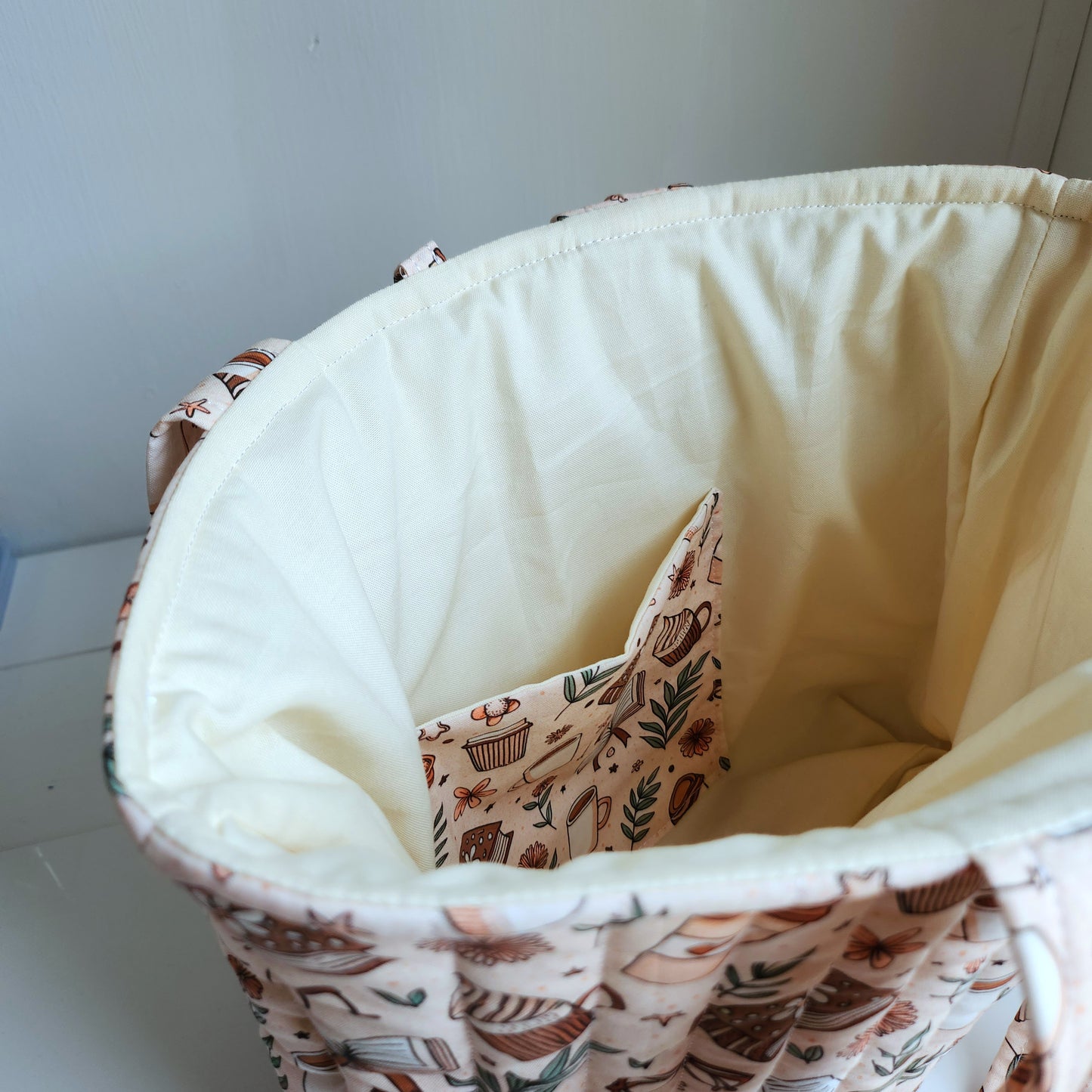Quilted Coffee and Book Tote Bag