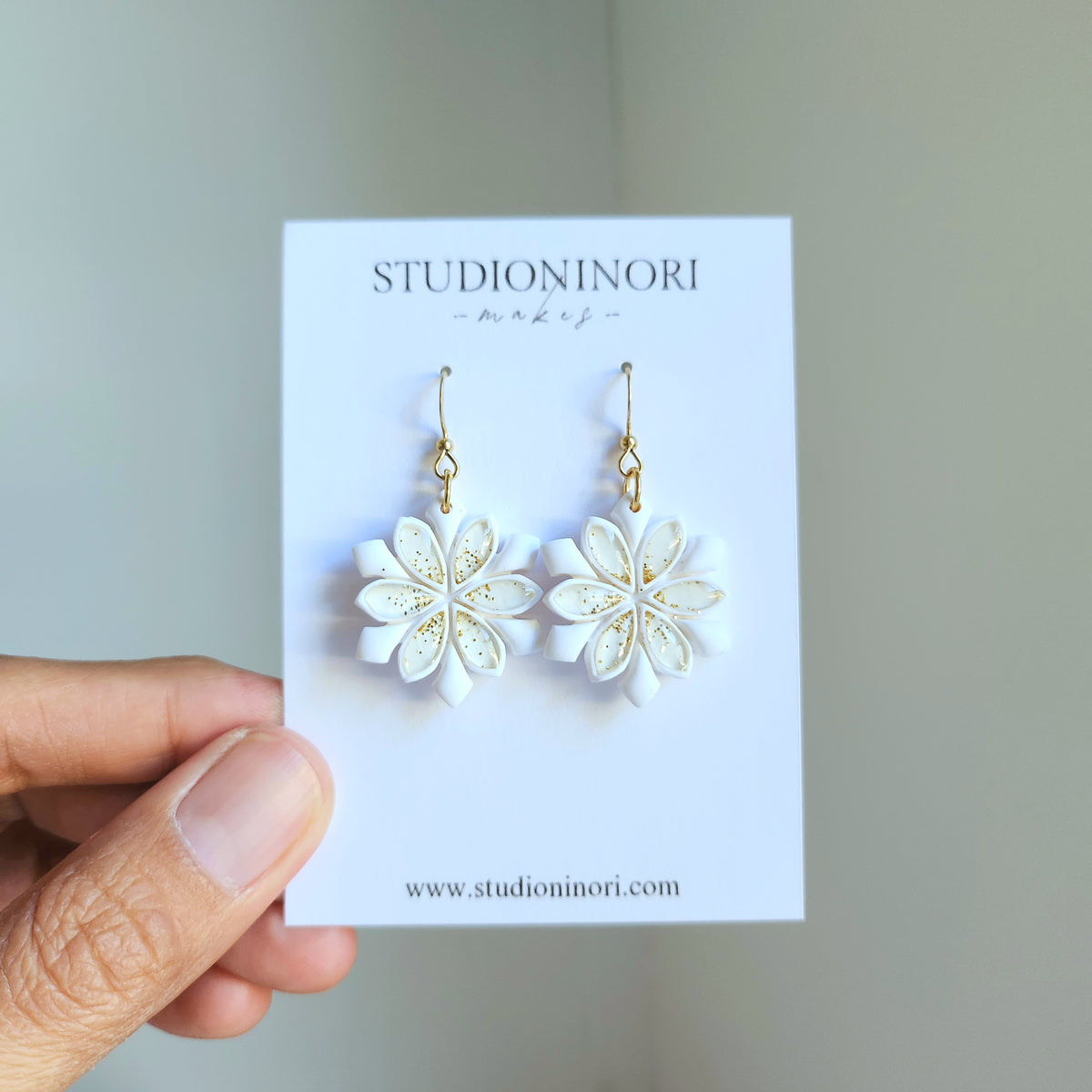 Glittered Snowflake Earrings