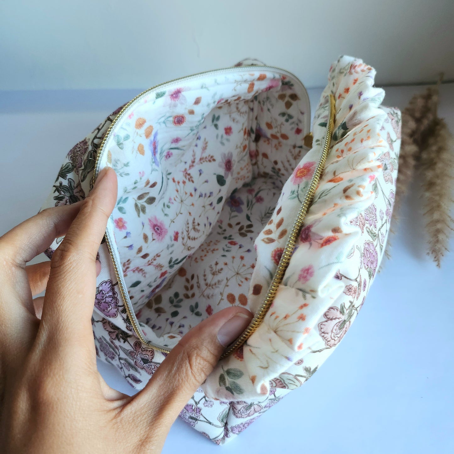 d. Yola Cosmetic Bag with Ruffle