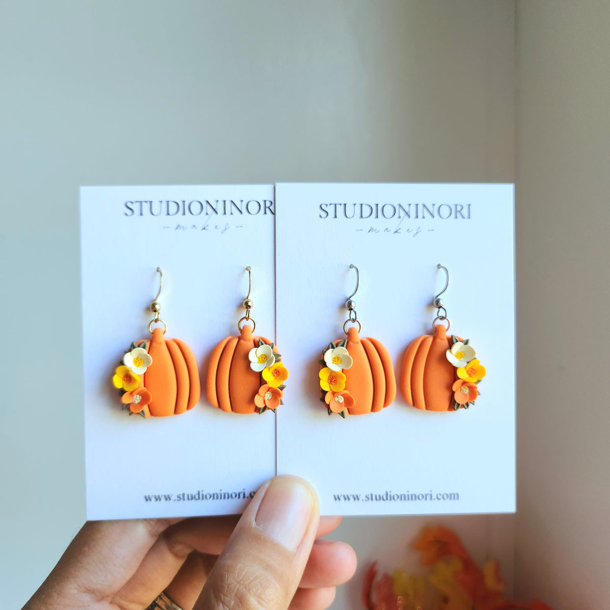 Floral Pumpkin Earrings