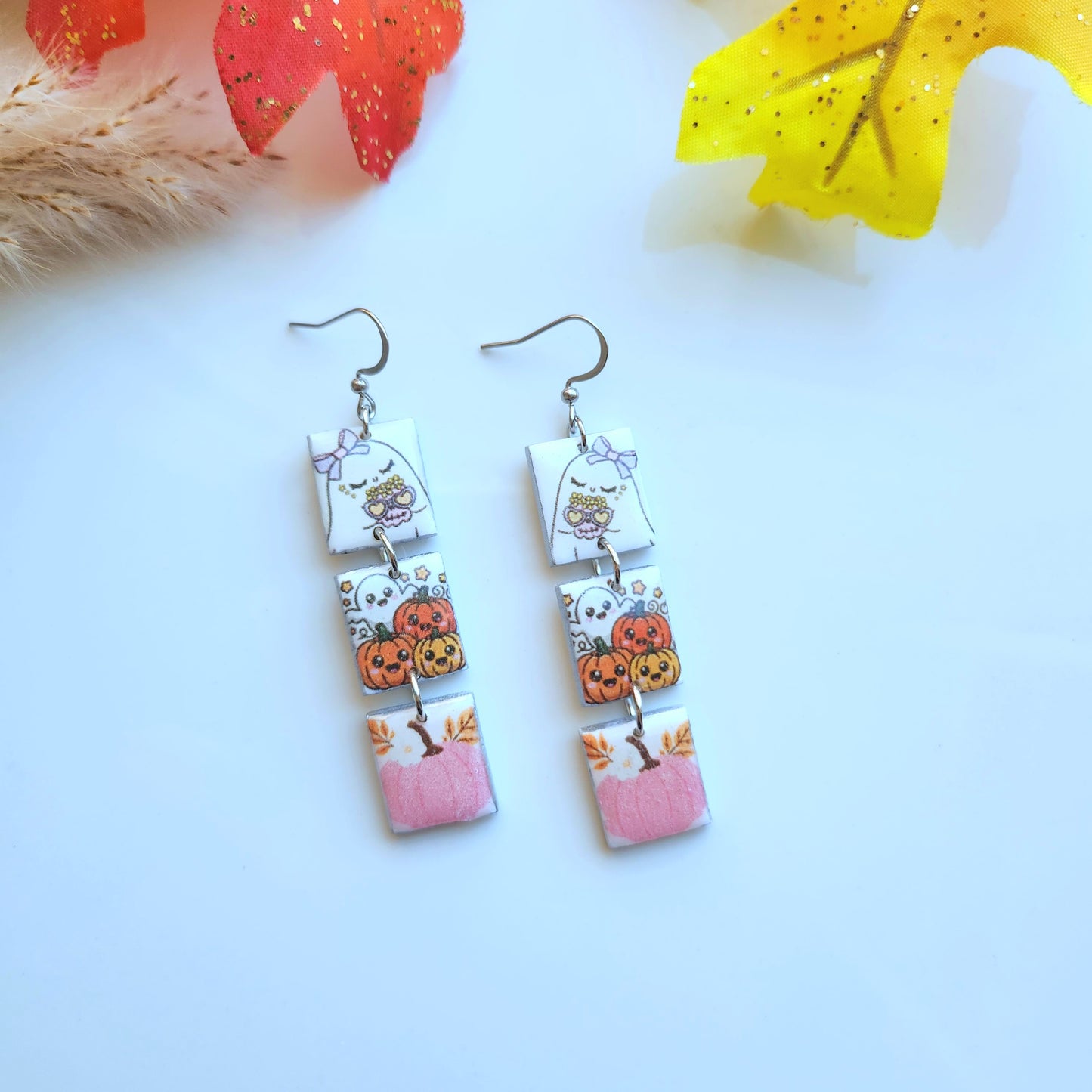 Cute Falloween Tiered Dangle Earrings