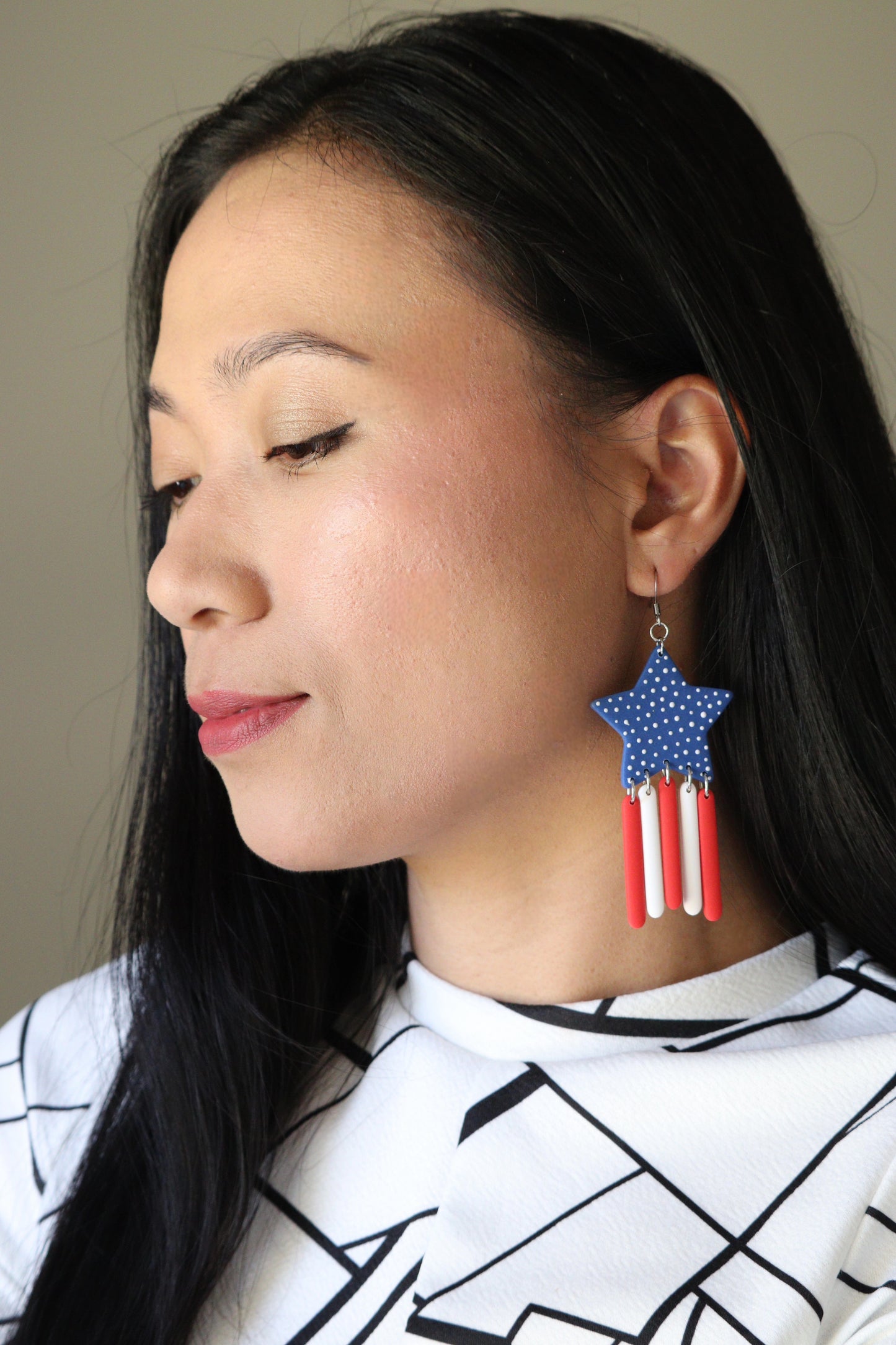 Patriotic Star Dangle Earring