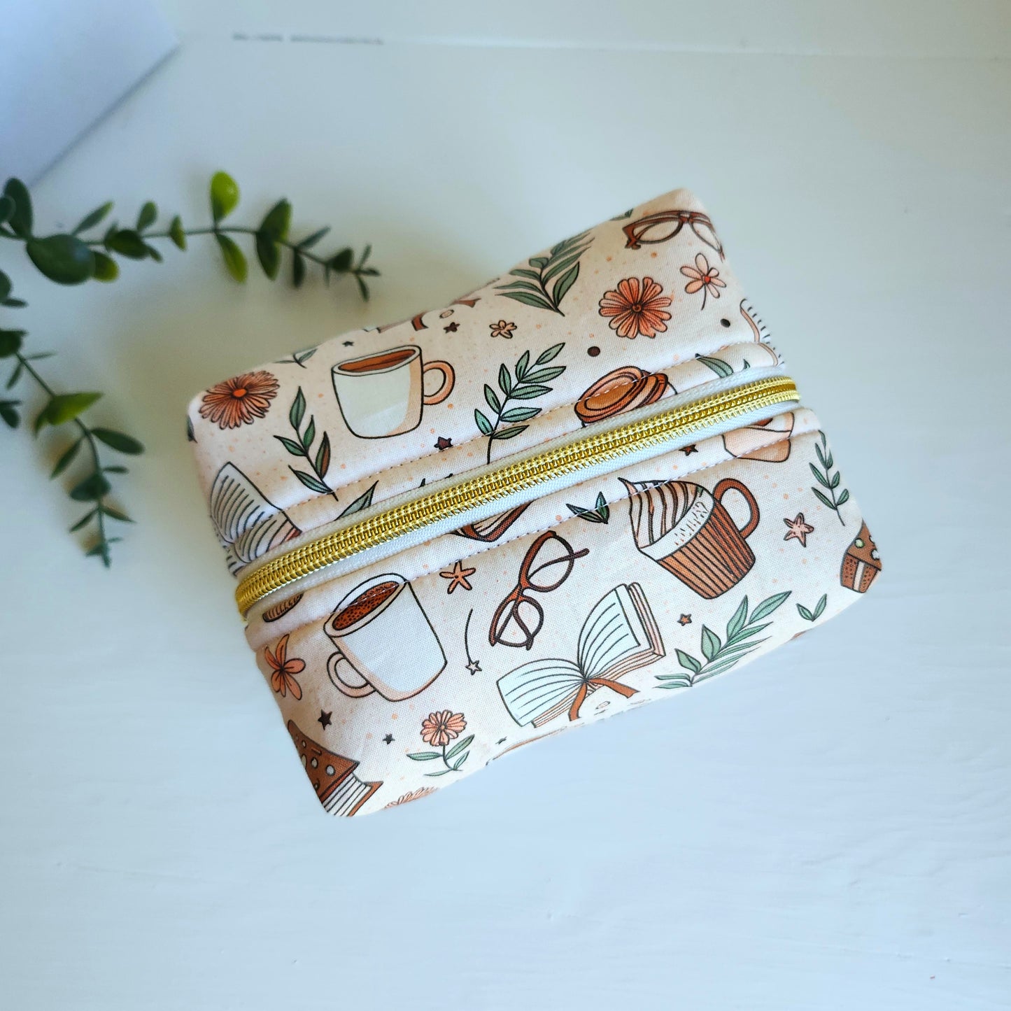 Coffee and Book Cosmetic Bag (Small)
