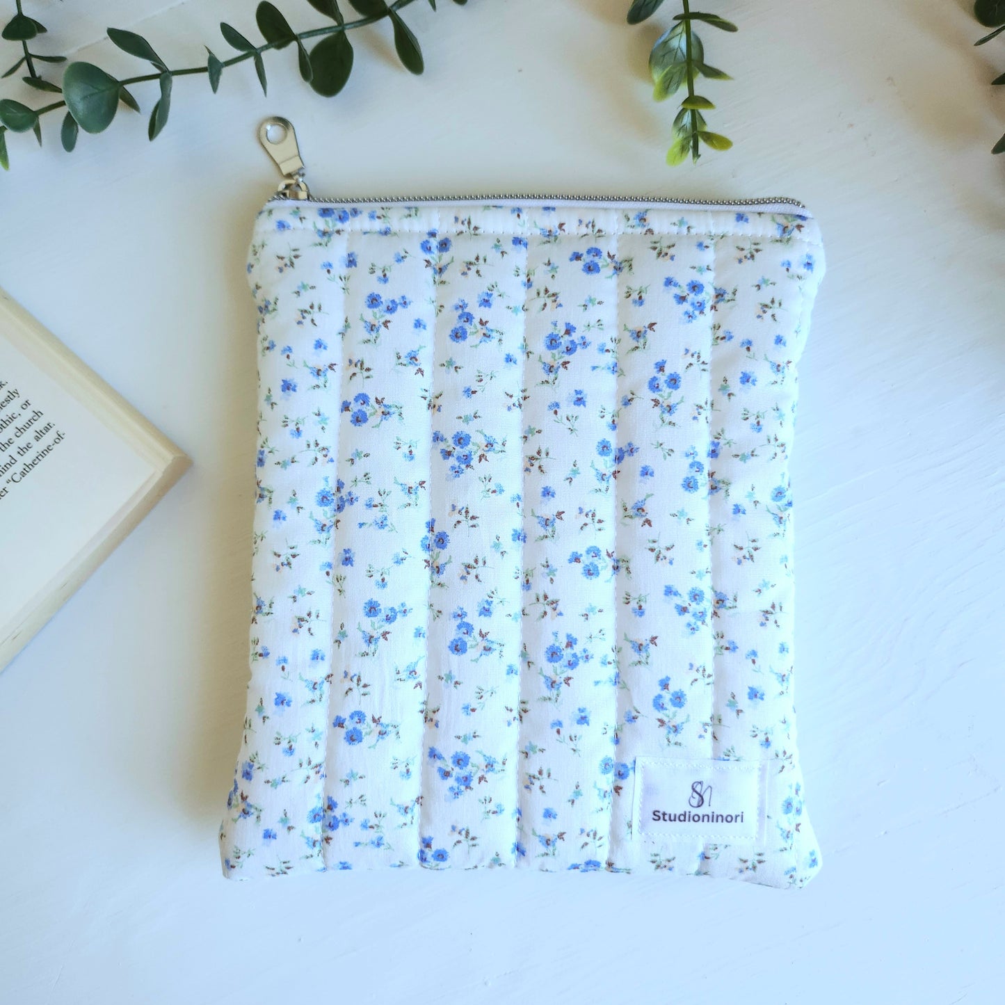 Quilted Blue Floral Kindle Sleeve