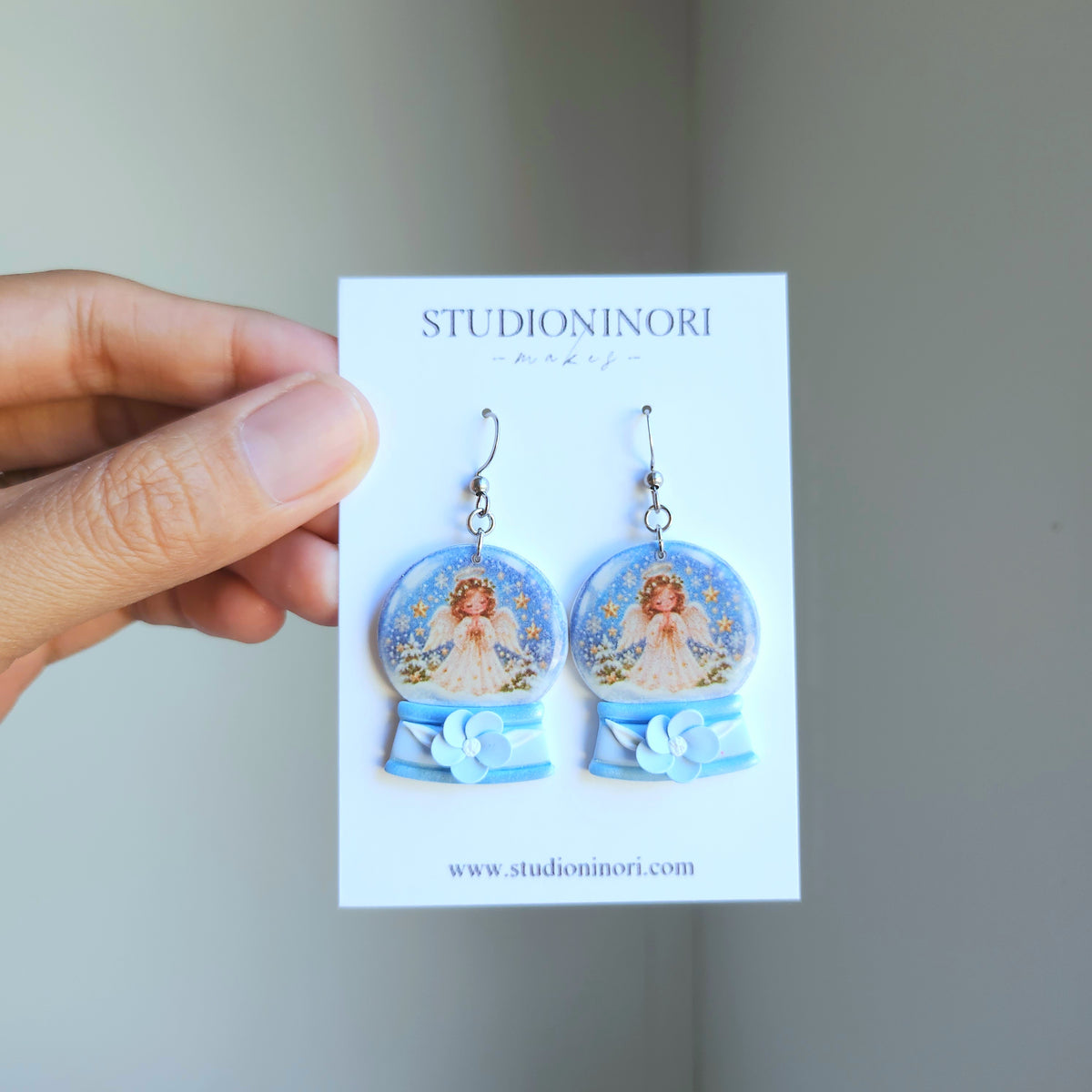 Angel Snow Globe Earrings