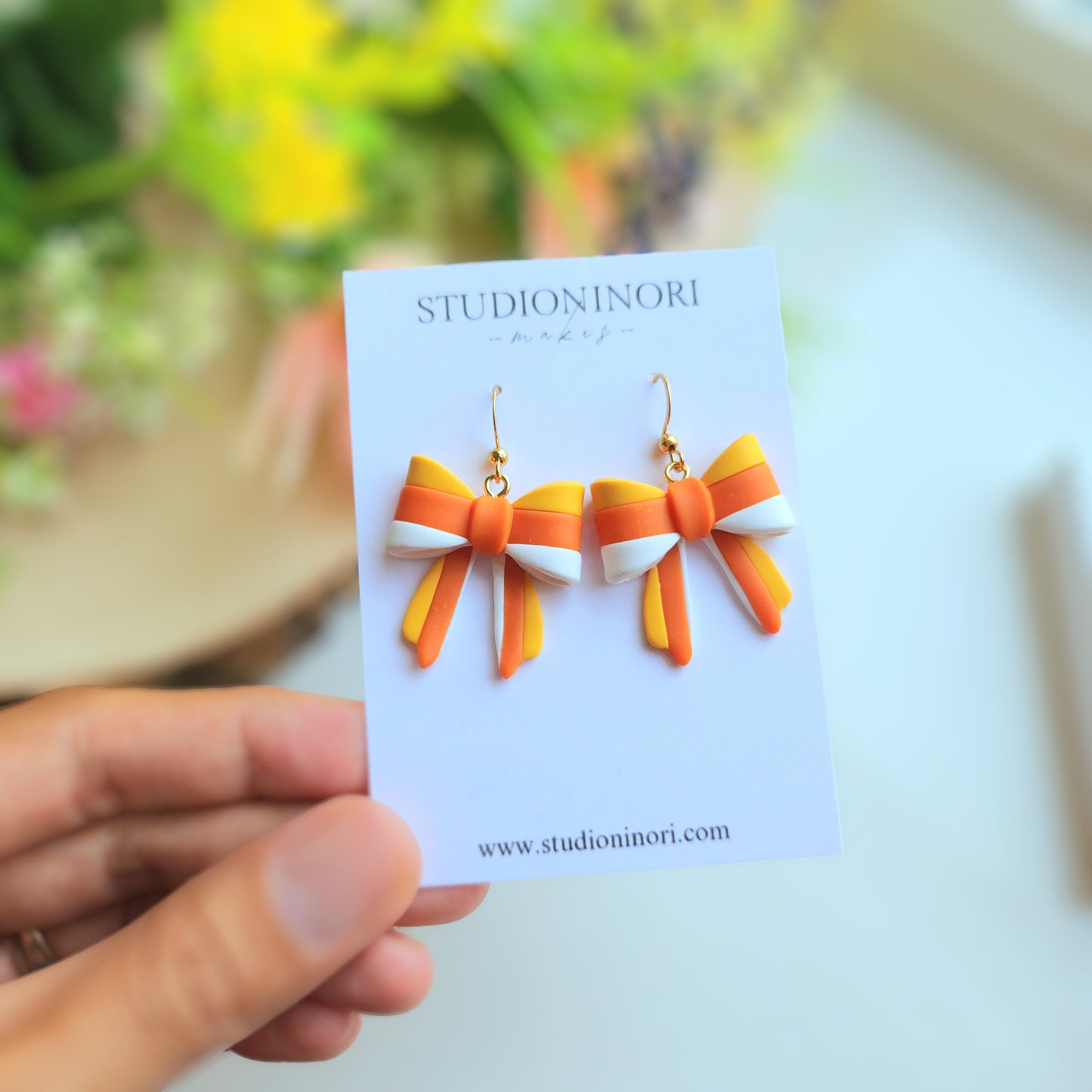 Candy Corn Bow Earrings