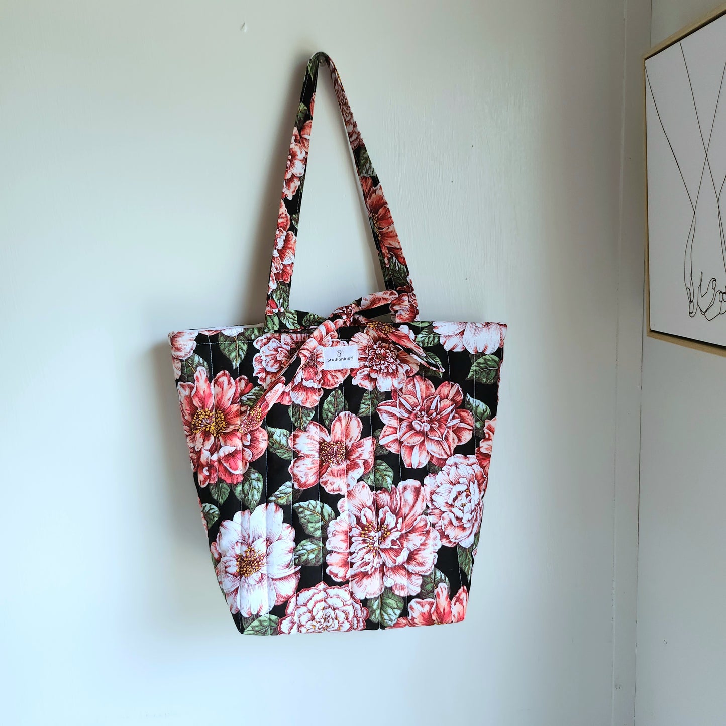 Quilted Floral Tote Bag